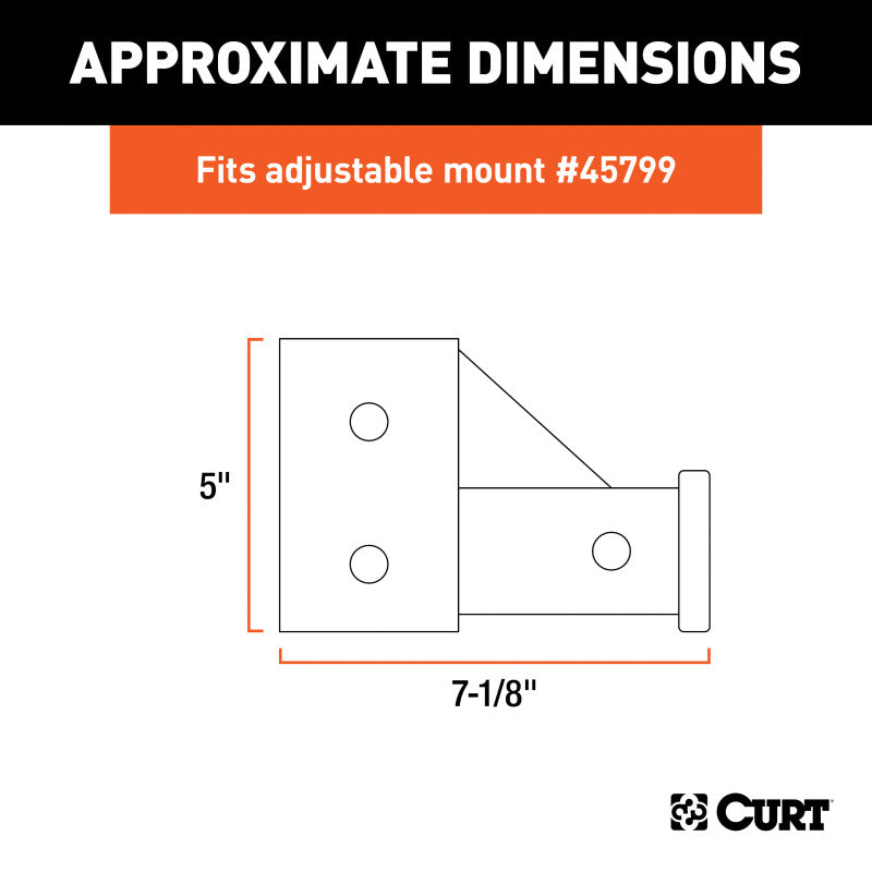 Curt Replacement Adjustable Tri-Ball Tube Mount for 45799