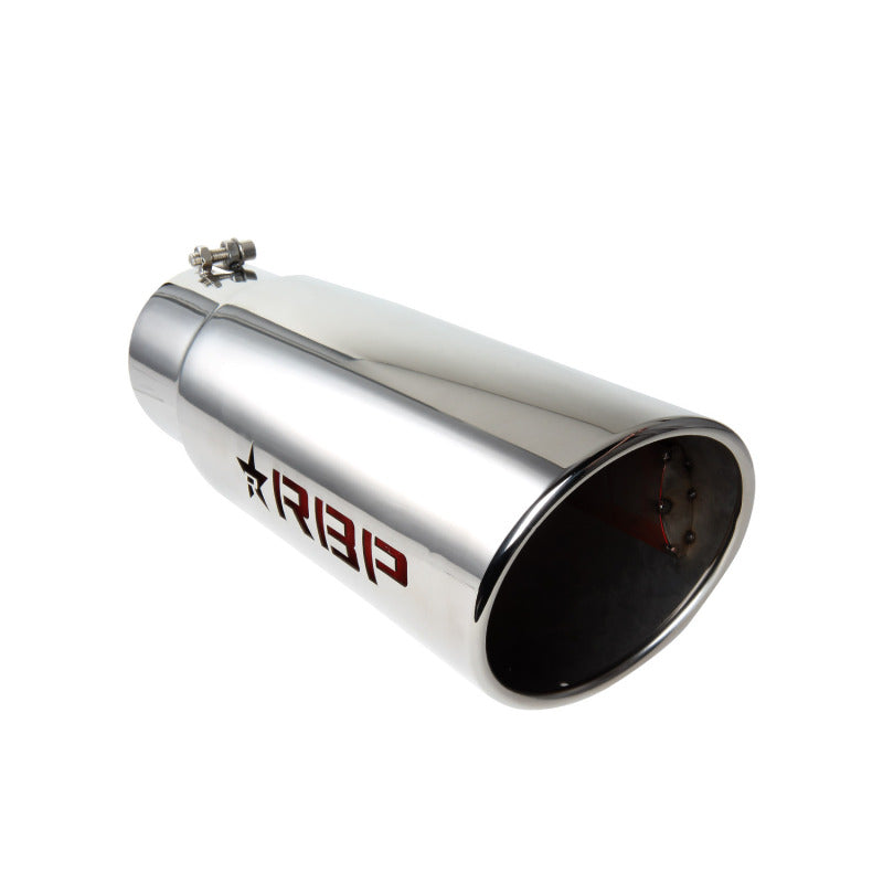 RBP RX-1 Polished Dual-Badged Exhaust Tip Inlet 5in. / Outlet 6in. / Length 18in. - Stainless Steel