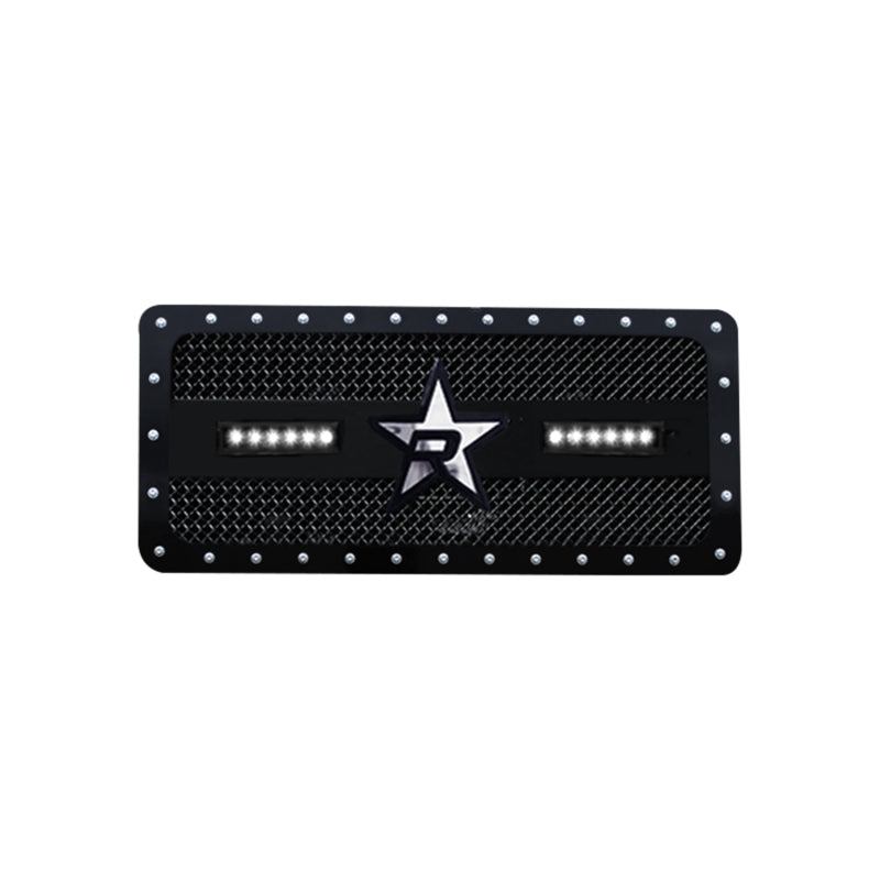 RBP RX-3 Midnight Edition Black LED Bar Grille (Studded) 07-17 Jeep JK Wrangler (All Models)