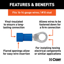 Load image into Gallery viewer, Curt Ring Terminals (16-14 Wire Gauge 10 Stud Size 100-Pack)