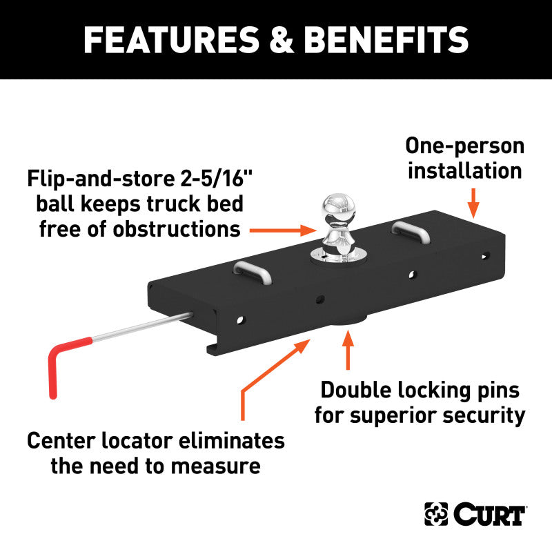 Curt Universal Double Lock EZr Gooseneck Hitch