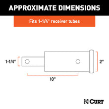 Load image into Gallery viewer, Curt Receiver Tube Adapter (1-1/4in to 2in Shank Not for Towing Use 6-1/4in Length)