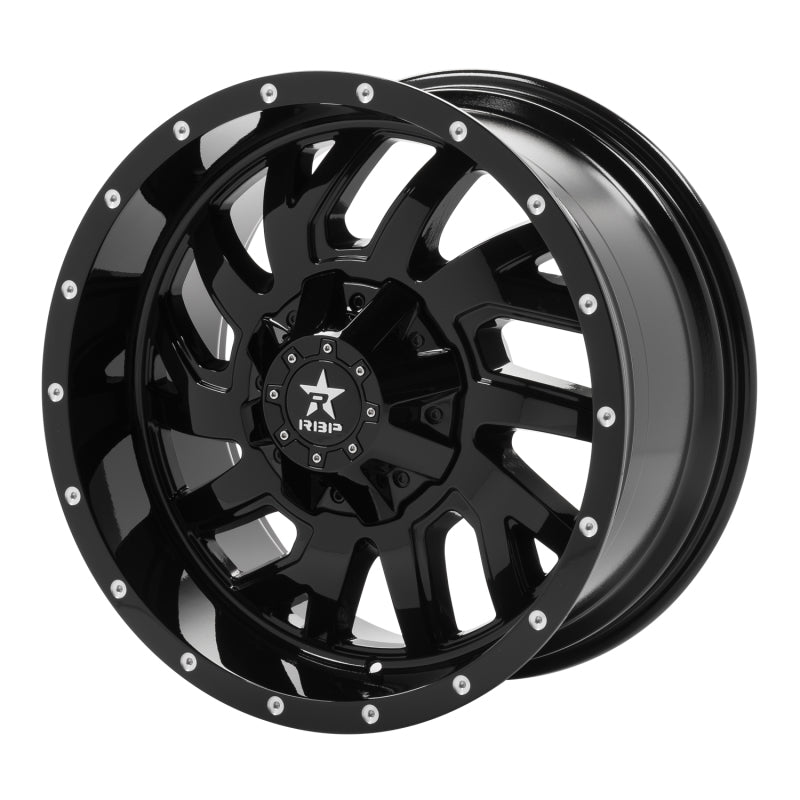 RBP 65R Glock 20x10 8x165.1 BP / 5 BS -12mm Offset 117mm CB (Hub Centric) Gloss Black Wheel