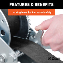 Load image into Gallery viewer, Curt Hand Winch w/20ft Strap (1400lbs 7-1/2in Handle)