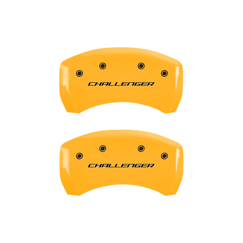 MGP 4 Caliper Covers Engraved F & R Block/Challenger Yellow Finish Black Char 2007 Dodge Charger