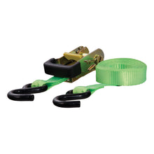 Load image into Gallery viewer, Curt 16ft Lime Green Cargo Strap w/S-Hooks (1100lbs)