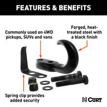 Load image into Gallery viewer, Curt Tow Hook w/Hardware (10000lbs Black)