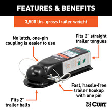 Load image into Gallery viewer, Curt QuickPin No-Latch 2in Trailer Coupler (2in Channel - 3500 lbs)