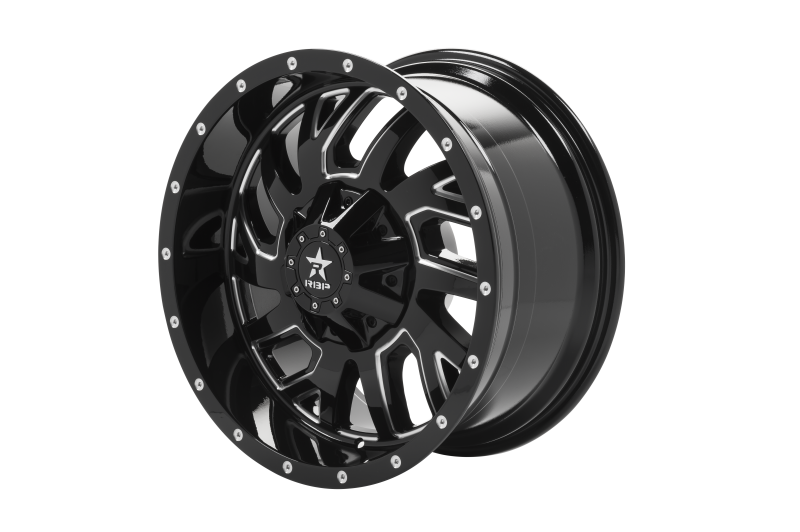 RBP 65R Glock 20x10 6x135/139.7 BP / 5.5 BS / 0mm Offset 87mm CB Gloss Black Machined Grooves Wheel