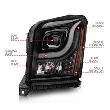 Load image into Gallery viewer, ANZO 15-17 GMC Yukon/Yukon XL Projector Headlights Black Housing/Clear Lens (w/ Light Bars)