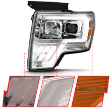 Load image into Gallery viewer, ANZO 2009-2013 Ford F-150 Projector Light Bar G4 Switchback Headlights Chrome Amber