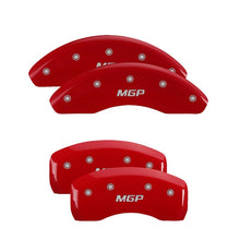 Load image into Gallery viewer, MGP Front set 2 Caliper Covers Engraved Front Oval logo/Ford Red finish silver ch