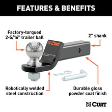 Load image into Gallery viewer, Curt Loaded Ball Mount w/2-5/16in Ball (2in Shank 7500lbs 2in Drop)