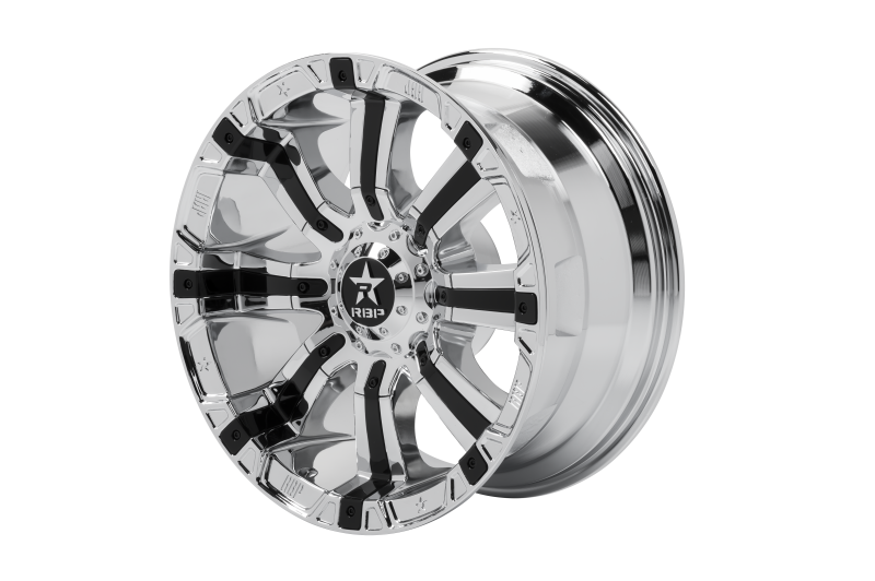 RBP 94R 20x10 8x170 BP / 6 BS 10mm Offset 125mm CB (Hub Centric) Chrome w/Black Inserts Wheel