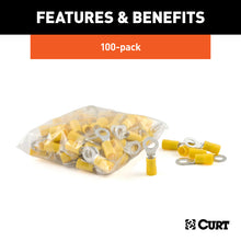 Load image into Gallery viewer, Curt Ring Terminals (12-10 Wire Gauge 1/4in Stud Size 100-Pack)