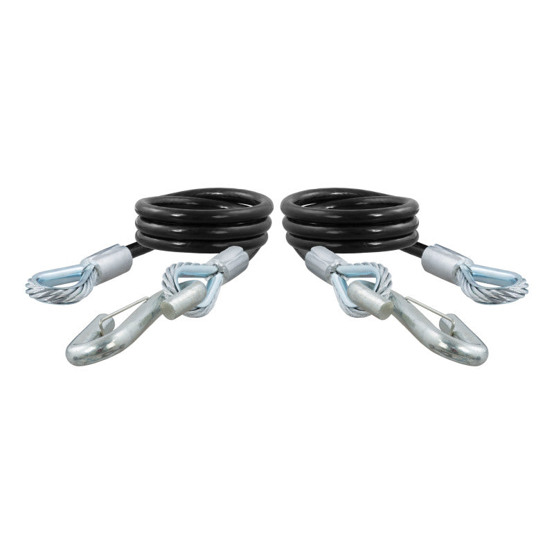 Curt 44in Safety Cables w/2 Snap Hooks (7500lbs Vinyl-Coated 2-Pack)