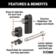 Load image into Gallery viewer, Curt Replacement Rebellion XD Tongue and Hitch Lock Set
