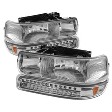 Load image into Gallery viewer, xTune Chevy Tahoe 00-06 Headlights w/ LED Bumper Lights Amber Chrome HD-JH-CSIL99-LED-SET-C