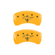 Load image into Gallery viewer, MGP Rear set 2 Caliper Covers Engraved Rear GT500 Shelby &amp; Cobra Yellow finish black ch