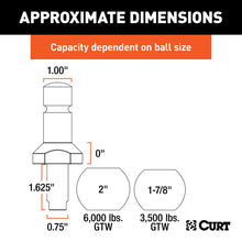 Load image into Gallery viewer, Curt Switch Ball Trailer Ball Set (1-7/8in &amp; 2in Balls 3/4in x 1-5/8in Shank)