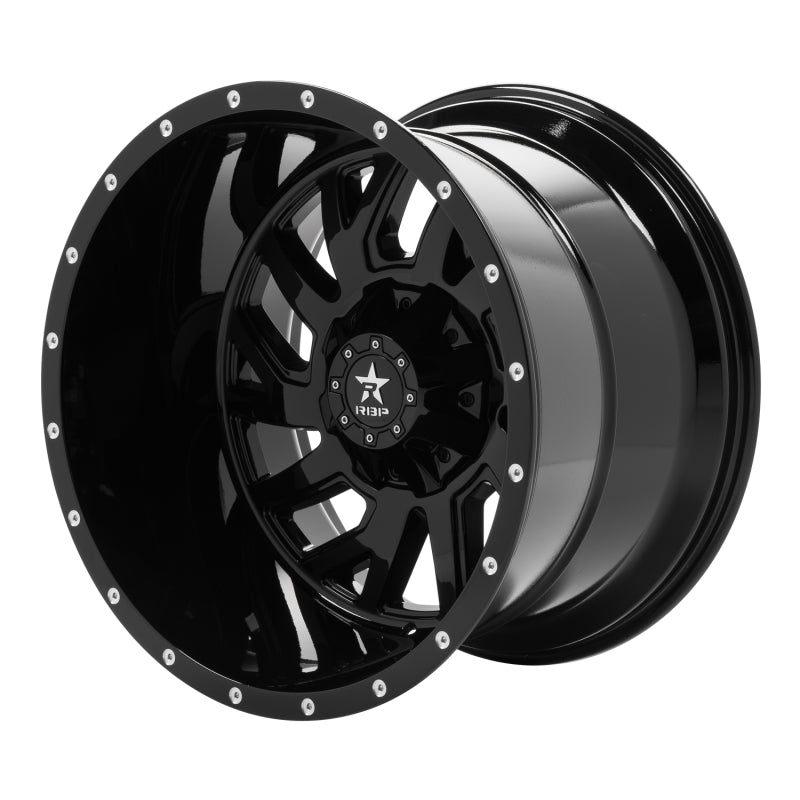 RBP 65R Glock 22x14 6x139.7 BP / 4.5 BS -76mm Offset 108mm CB (Hub Centric) Gloss Black Wheel