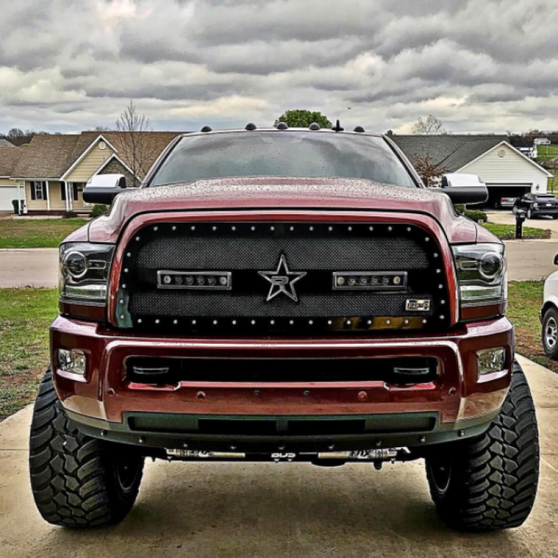 RBP RX-3 Midnight Edition Black LED Bar Grille (Studded) 13-17 Dodge Ram 2500/3500
