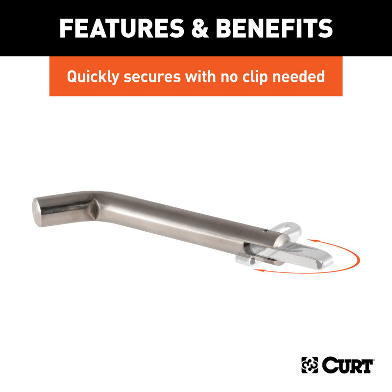 Curt 5/8in Swivel Hitch Pin (2in Receiver Stainless Packaged)