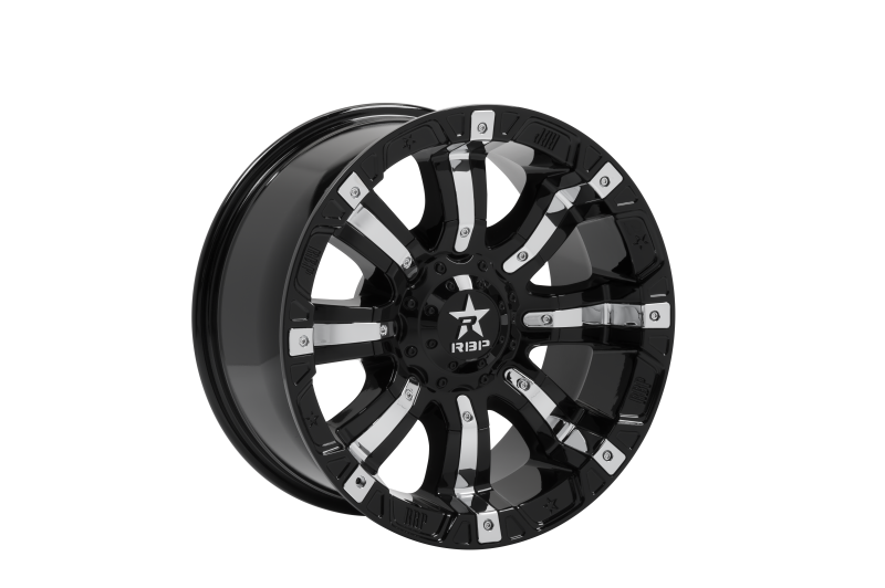 RBP 94R 18x9.0 8x170 BP / 5 BS 0mm Offset 129mm CB (Hub Centric) Black w/Chrome Inserts Wheel