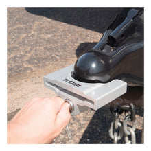 Load image into Gallery viewer, Curt Trailer Coupler Lock for 2in or 2-5/16in Flat Lip Couplers (Grey Aluminum)