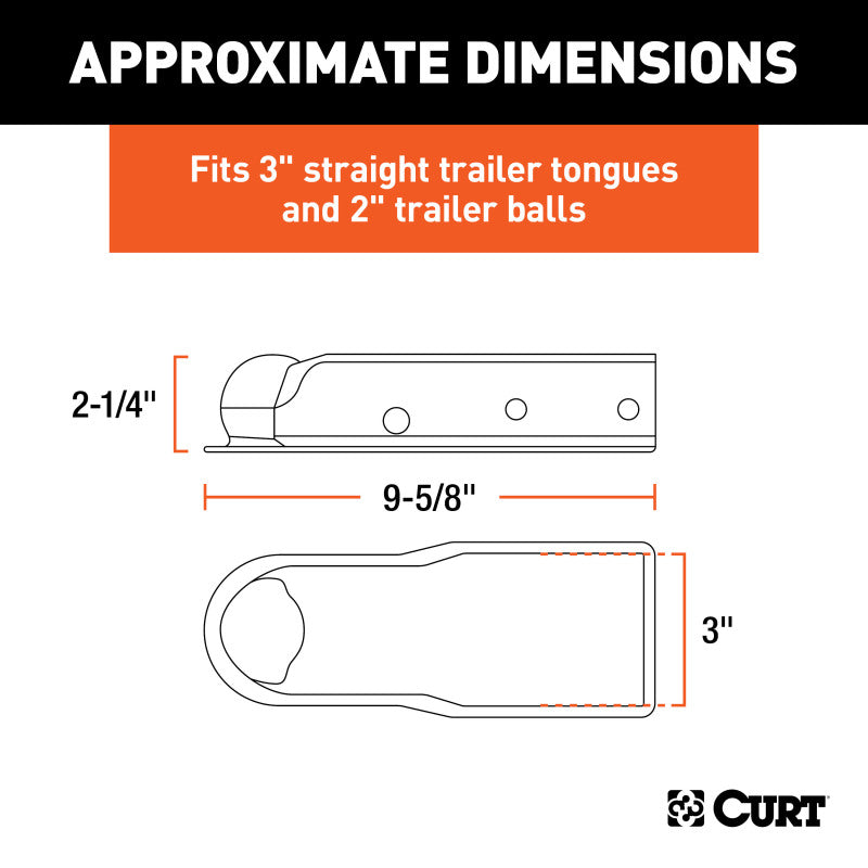 Curt QuickPin No-Latch 2in Trailer Coupler (3in Channel - 3500 lbs)