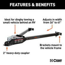 Load image into Gallery viewer, Curt Adjustable Tow Bar w/2in Coupler (Adjusts 26in to 41in Wide)