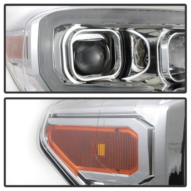 xTune 16-18 Toyota Tacoma SR/SR5 DRL Projector Headlights w/Turn Signal - Chrm (PRO-JH-TTA16-SR-C)