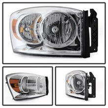 Load image into Gallery viewer, xTune Dodge Ram 1500 06-08 / Ram 2500/3500 06-09 Amber Crystal Headlights Chrome HD-JH-DR06-AM-C