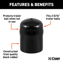 Load image into Gallery viewer, Curt Trailer Ball Cover (Fits 2-5/16in Balls Black Rubber)