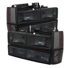 Load image into Gallery viewer, xTune GMC Yukon 92-93 Crystal Headlights w/ Corner &amp; Bumper Smoke HD-JH-GMCCK88-AM-SM-SET