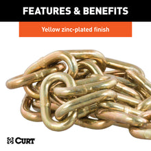 Load image into Gallery viewer, Curt 35in Safety Chain w/1 Clevis Hook (12600lbs Yellow Zinc)