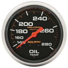 Load image into Gallery viewer, Autometer Liquid Filled Mechanical 66.7mm 140-280 deg F Oil Temperature Gauge Includes 6 ft Tubing