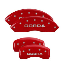 Load image into Gallery viewer, MGP Front set 2 Caliper Covers Engraved Front Oval logo/Ford Red finish silver ch