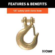 Load image into Gallery viewer, Curt 35in Safety Chain w/1 Clevis Hook (12600lbs Yellow Zinc)