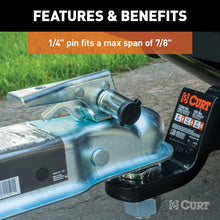 Load image into Gallery viewer, Curt Hitch &amp; Coupler Lock Set (2in Receiver 7/8in Latch)