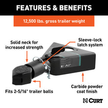 Load image into Gallery viewer, Curt 2-5/16in A-Frame Coupler w/Sleeve-Lock (12500lbs Black)
