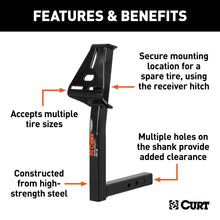 Load image into Gallery viewer, Curt Hitch-Mounted Spare Tire Mount (Fits 2in Receiver)