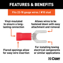 Load image into Gallery viewer, Curt Spade Terminals (22-18 Wire Gauge 10 Stud Size 100-Pack)