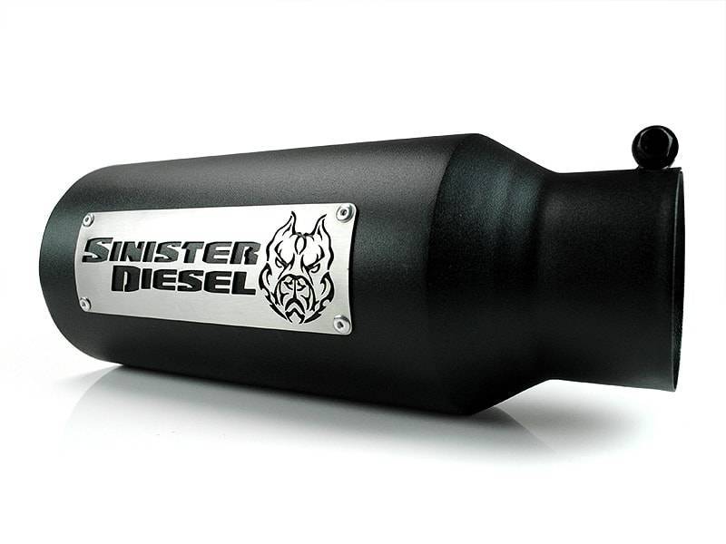 Sinister Diesel Black Ceramic Coated Stainless Steel 15in Long Dual Wall Exhaust Tip (4in to 6in)