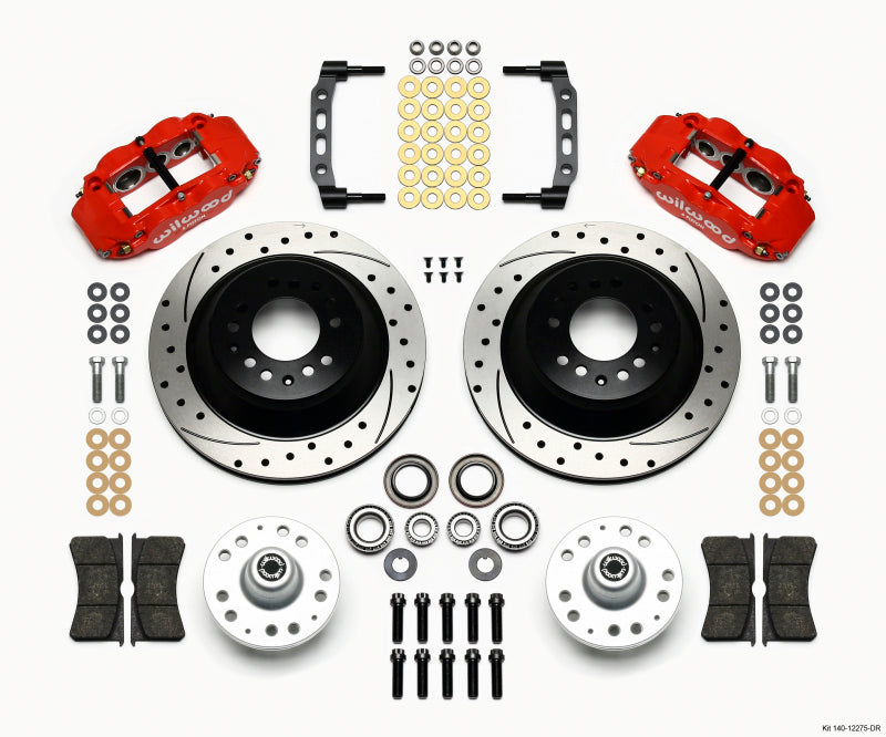 Wilwood Narrow Superlite 6R Front Hub & 1PC Rtr Kit 12.88in Drilled -Red 74-80 Pinto/Mustang II