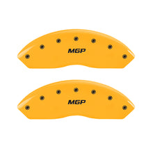 Load image into Gallery viewer, MGP 2 Caliper Covers Engraved Front MGP Yellow Finish Black Characters 1997 GMC Yukon