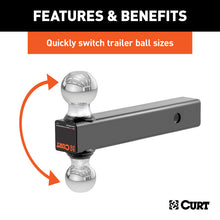 Load image into Gallery viewer, Curt Multi-Ball Mount (2in Hollow Shank 2in &amp; 2-5/16in Chrome Balls)