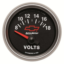 Load image into Gallery viewer, Autometer GM Bowtie Black 2-1/16 Voltmeter 8-18V
