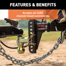 Load image into Gallery viewer, Curt Replacement 2in Adjustable Channel Mount Shank (14000lbs)