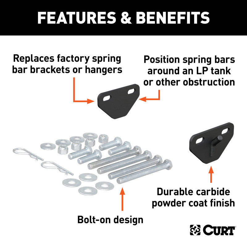 Curt Weight Distribution Bolt-On Hookup Brackets (2-Pack)